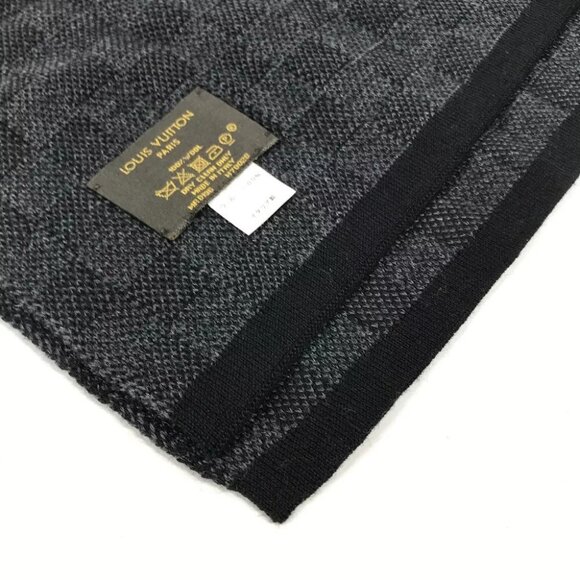 LOUIS VUITTON Damier Graphite Echarpes petit Damier Scarf Black/gray - Picture 12 of 14